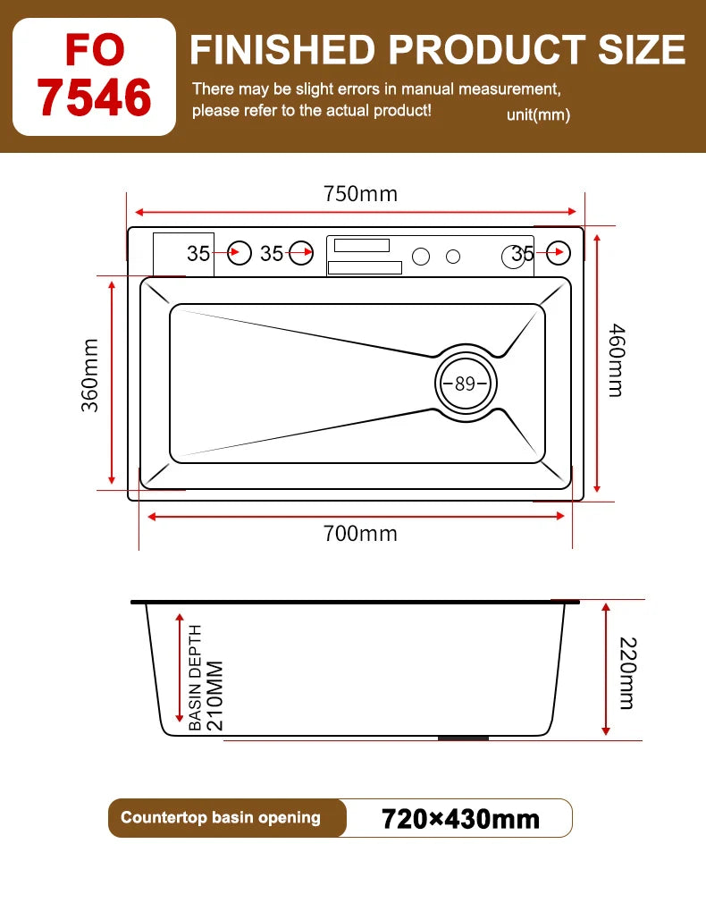 Stainless Steel Waterfall Kitchen Sink Large Single Slot With Digital Display Faucet Apartment Multifunctional Wash Basin