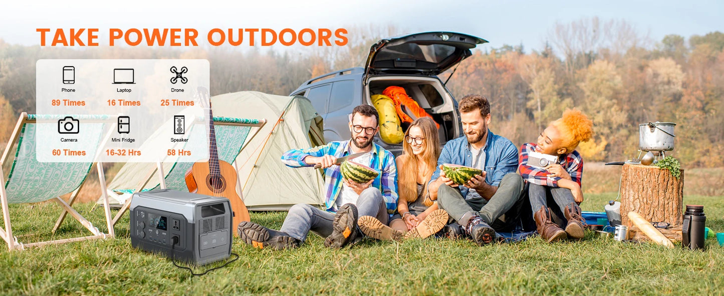 Ctolity XP1000 1800W Portable Power Station 1024Wh LiFeP04 Battery Solar Generator Solar for Camping UPS function Pure Sine Wave