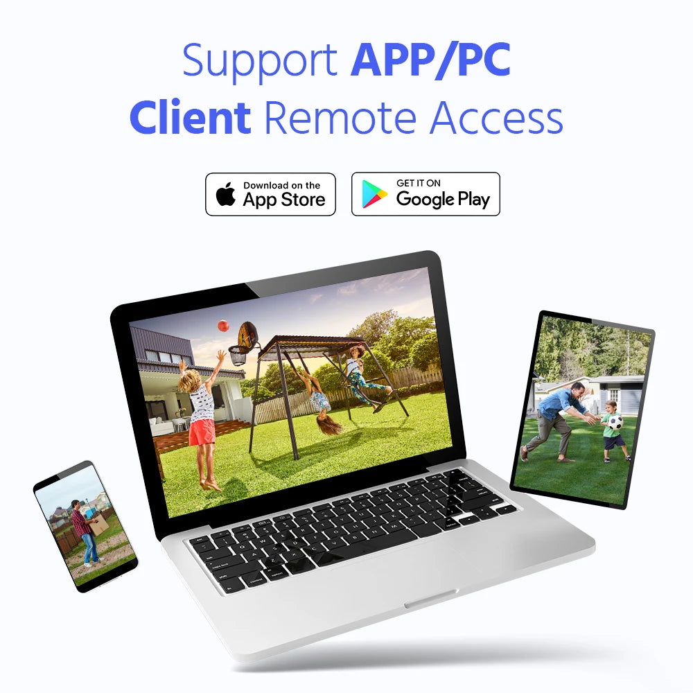 ANNKE 4MP Battery WiFi Security Camera PT Auto Tracking Color Night Vision Wireless IP Camera 4CH Homebase Security System