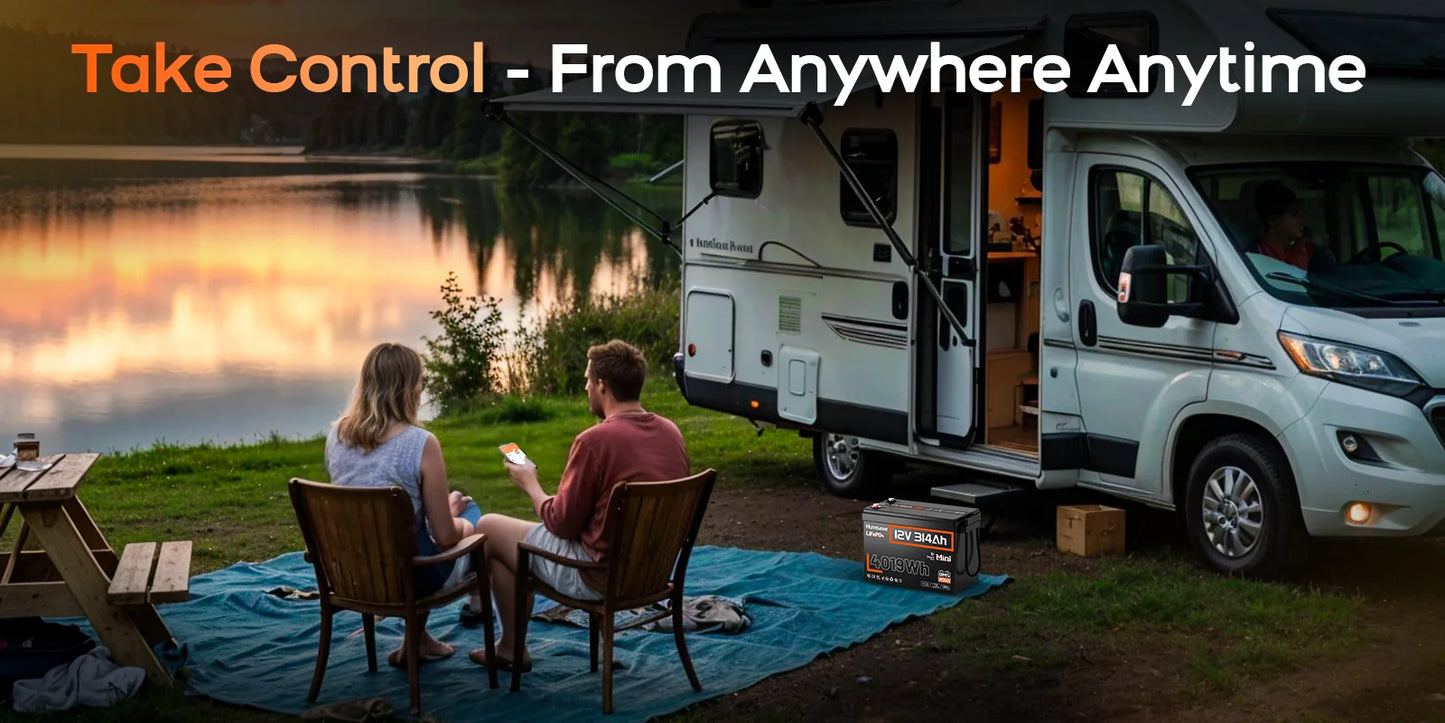 Humsienk Bluetooth LiFePO4 Battery 12V 314AH With 200A BMS A+ Cells 15000 Cycles Real- time Monitor For Outdoor / Household