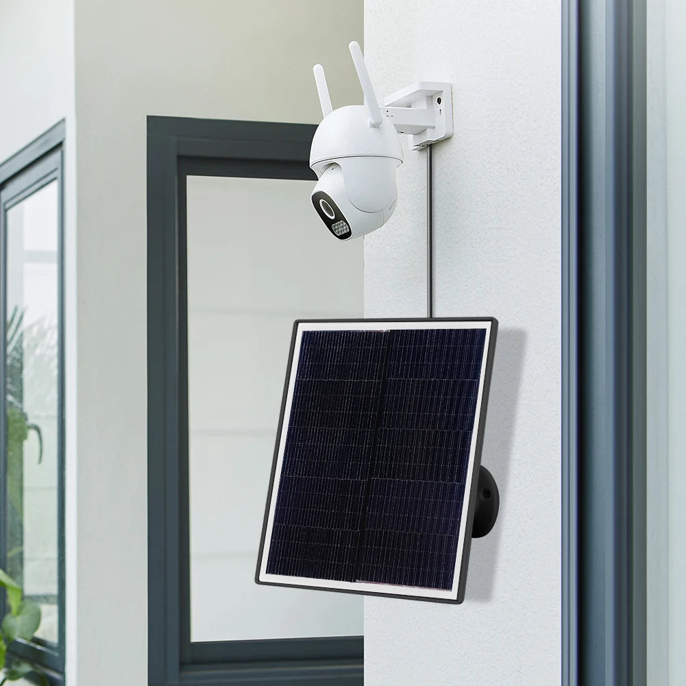 20W 5V Shingled Solar Panel Polycrystalline Solar Panel Charger Micro USB/USB-C Port Waterproof for EufyCam 3/3C Security Camera