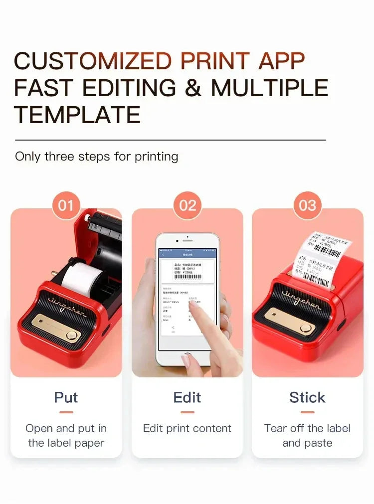 Niimbot B21 Mini Portable Thermal Printer Self-adhesive Label Printer Portable Inkless