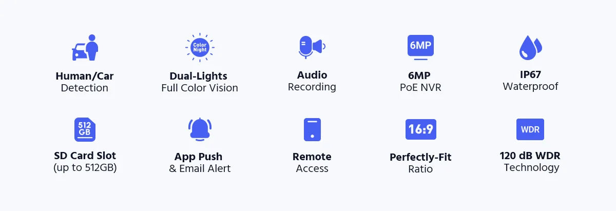 ANNKE 3K Ultra HD POE Video Surveillance System 8CH 6MP NVR Recorder 5MP Security Cameras CCTV Kit Smart Dual Lights Ip camera