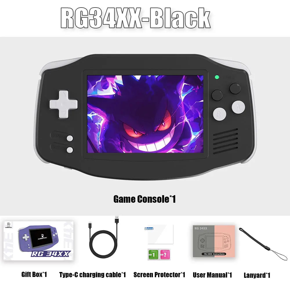 ANBERNIC RG34XX Handheld Game Consoles RG 34XX Retro Gaming Console Linux 64-bit 3500mAh Battery WiFi Bluetooth HD and TV Output
