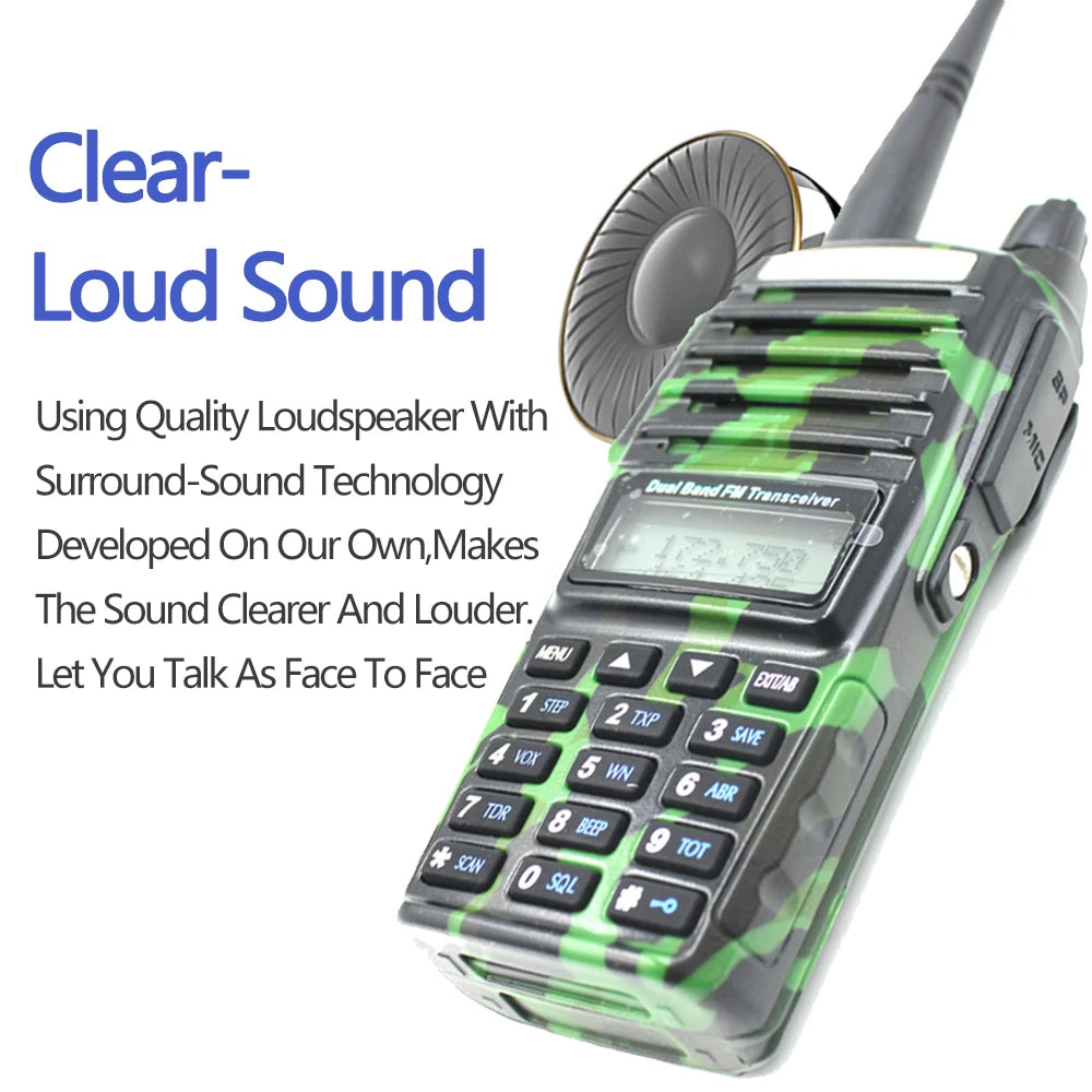 2PCS Baofeng UV-82 5W Dual Band 136-174 & 400-520MHz Walkie Talkie UV82 128 Channels CTCSS DCS Portable Ham Radio