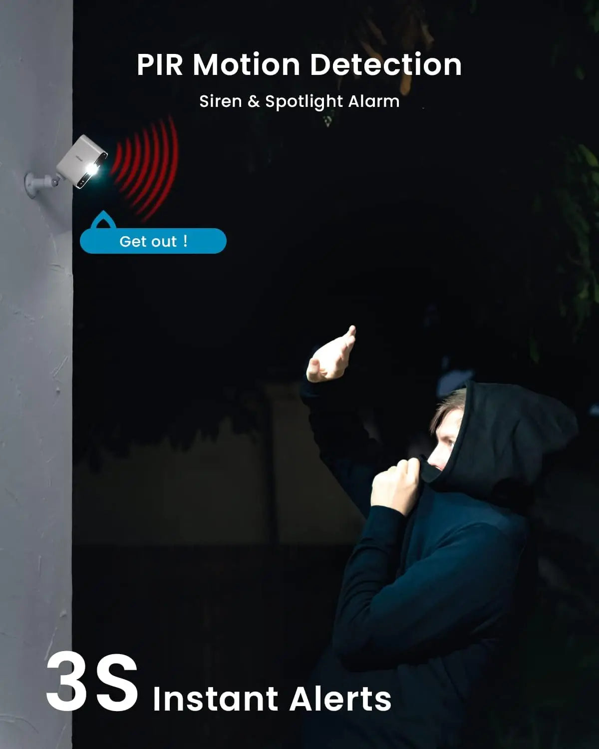 ieGeek 2K Wireless Security Camera Outdoor Colorful Night Vision, Rechargeable Battery CCTV Camera Systems, WiFi Home