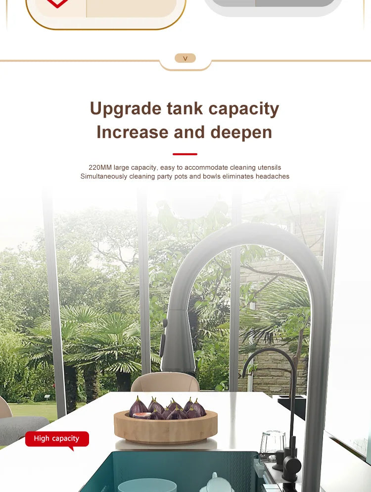 Stainless Steel Waterfall Kitchen Sink Large Single Slot With Digital Display Faucet Apartment Multifunctional Wash Basin