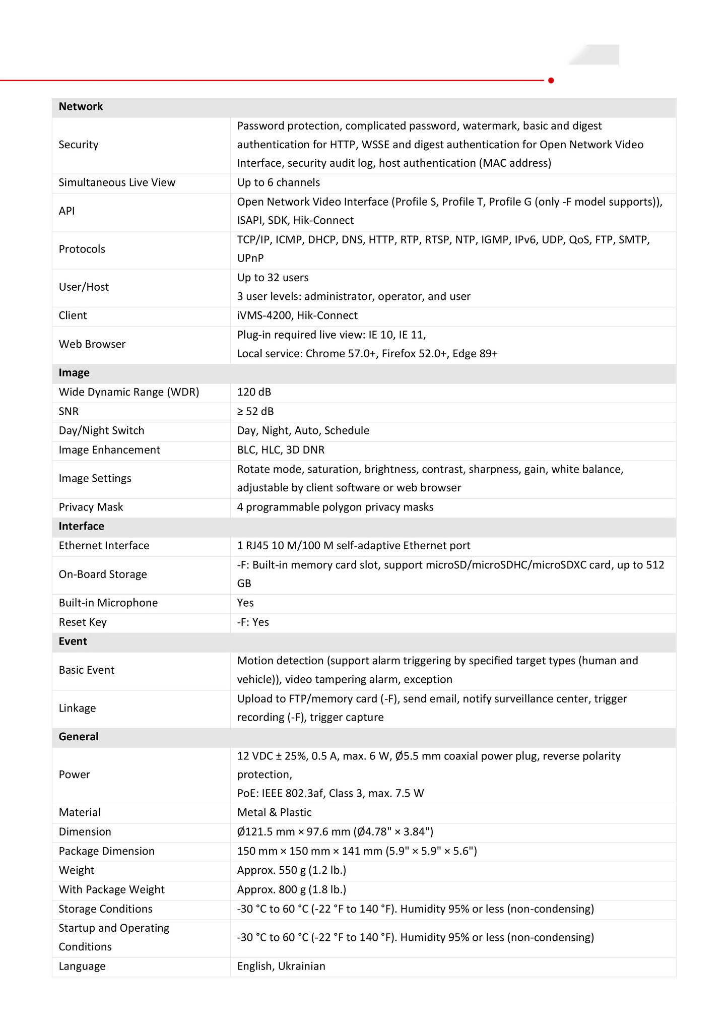 Hikvision 8MP IP Camera DS-2CD1183G2-LIUF POE Built-in Mic 4K Smart Hybrid Light Dual-Light SD Card Slot IR Dome Network Camera