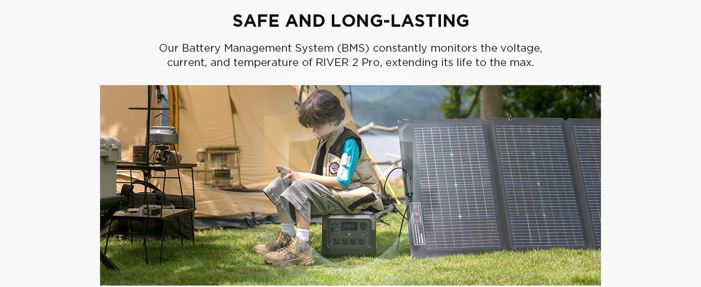 ECOFLOW Portable Power Station RIVER 2 Pro, 768Wh LiFePO4 Battery, 70 Min Fast Charging, 4X800W (X-Boost 1600W) AC Outlets