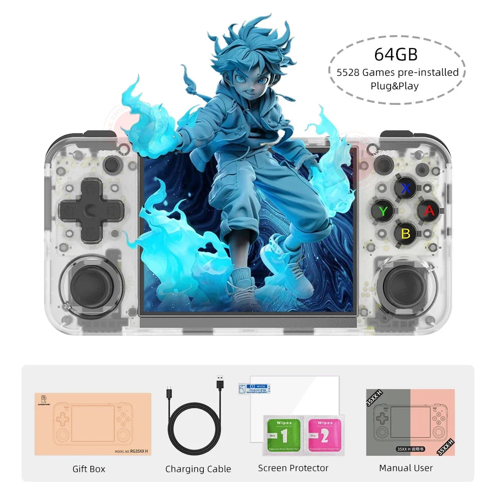 ANBERNIC RG35XX H Hand-held Consoles For Playing Video Games 3.5-inch IPS 640*480 Screen Retro Game Player 3300 mAh RG35XXH