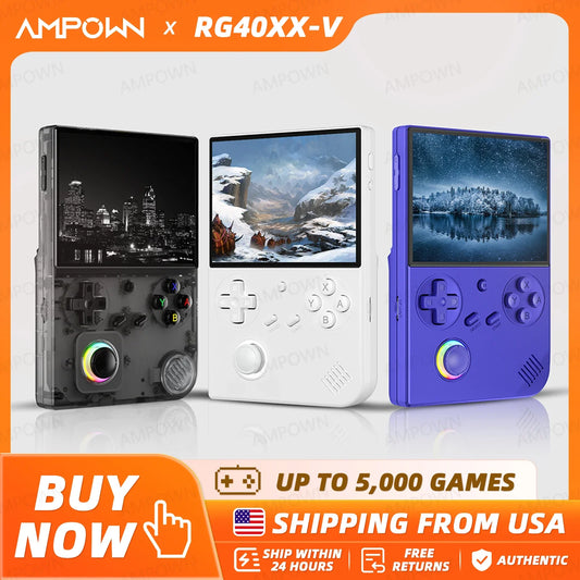 ANBERNIC RG40XXV Handheld Game Console 4''IPS Screen Video Output Joystick RGB Lighting Effect Streaming RG 40XXV Ebook MP4 Gift