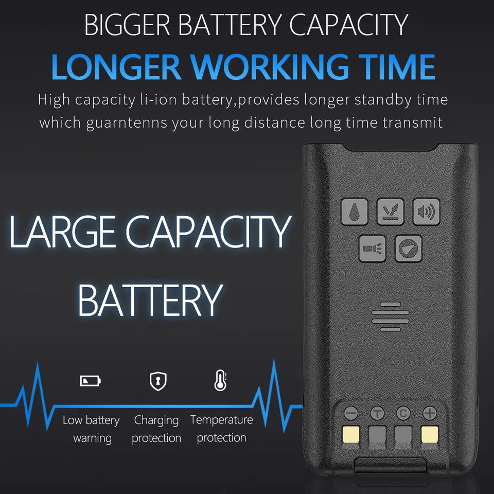 Baofeng UV 9R PRO IP68 Waterproof Walkie Talkie UHF/VHF 8W Dual Band High Power Long Range Radio + Earpiece