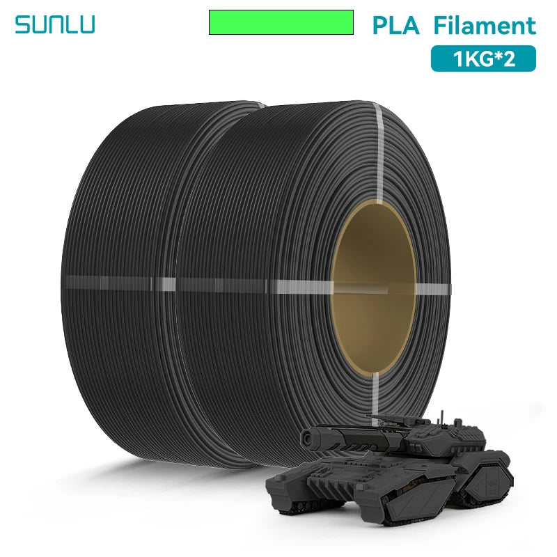 SUNLU 2KG PLA/PLA PLUS/PLA+2.0 Filament 1.75mm 1KG Without Tray 3D Printer Filament for 3D Printer& 3D Pen，Refll Filament