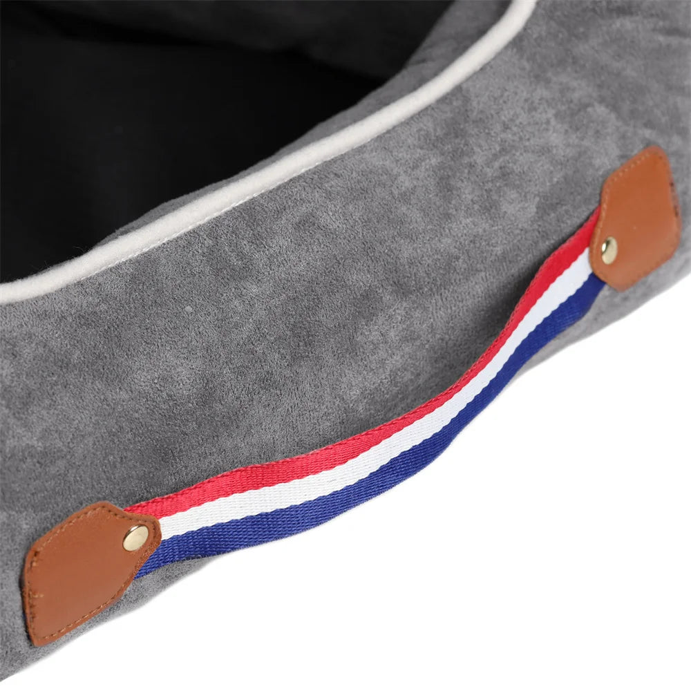 Dog Car Seat Bed Pet Booster Car Seat Travel Carrier with Safety Belt Adjustable Strap Car Seat Protector Cushion Waterproof