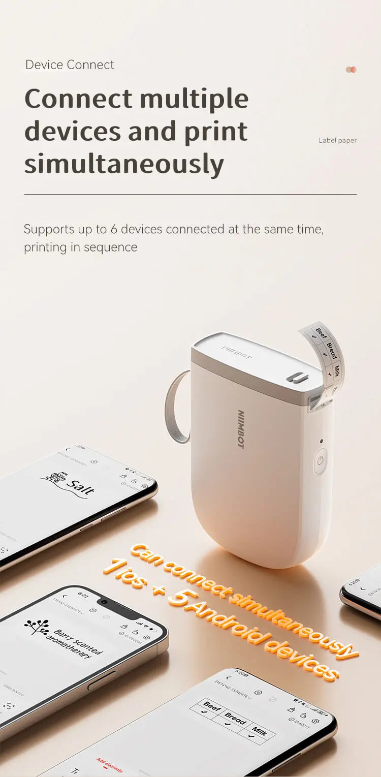 Niimbot 300 DPI High Definition Label Printer Upgraded D11 Wireless Thermal Label Maker Self-Adhesive Labeling Machine