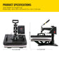 SucceBuy Combo Heat Press Machine 5/6/8 in 1 30*38CM 38*38CM Muntifunctional Sublimation Printer Transfer Mug Hat Plate T-Shirt