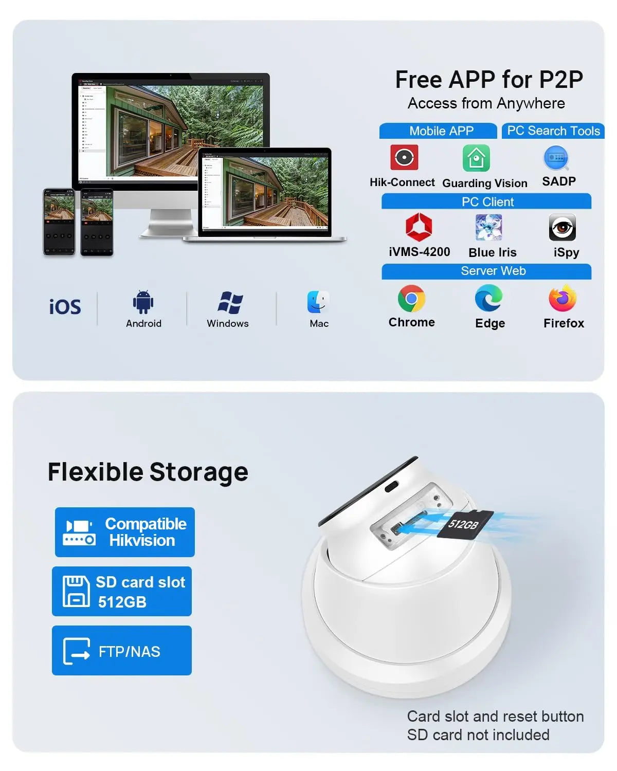 Hikvision Compatible 5MP/8MP Hybrid Light IP Camera Human Vehicle Detection 2-way Audio Home Outdoor Security Video Surveillance