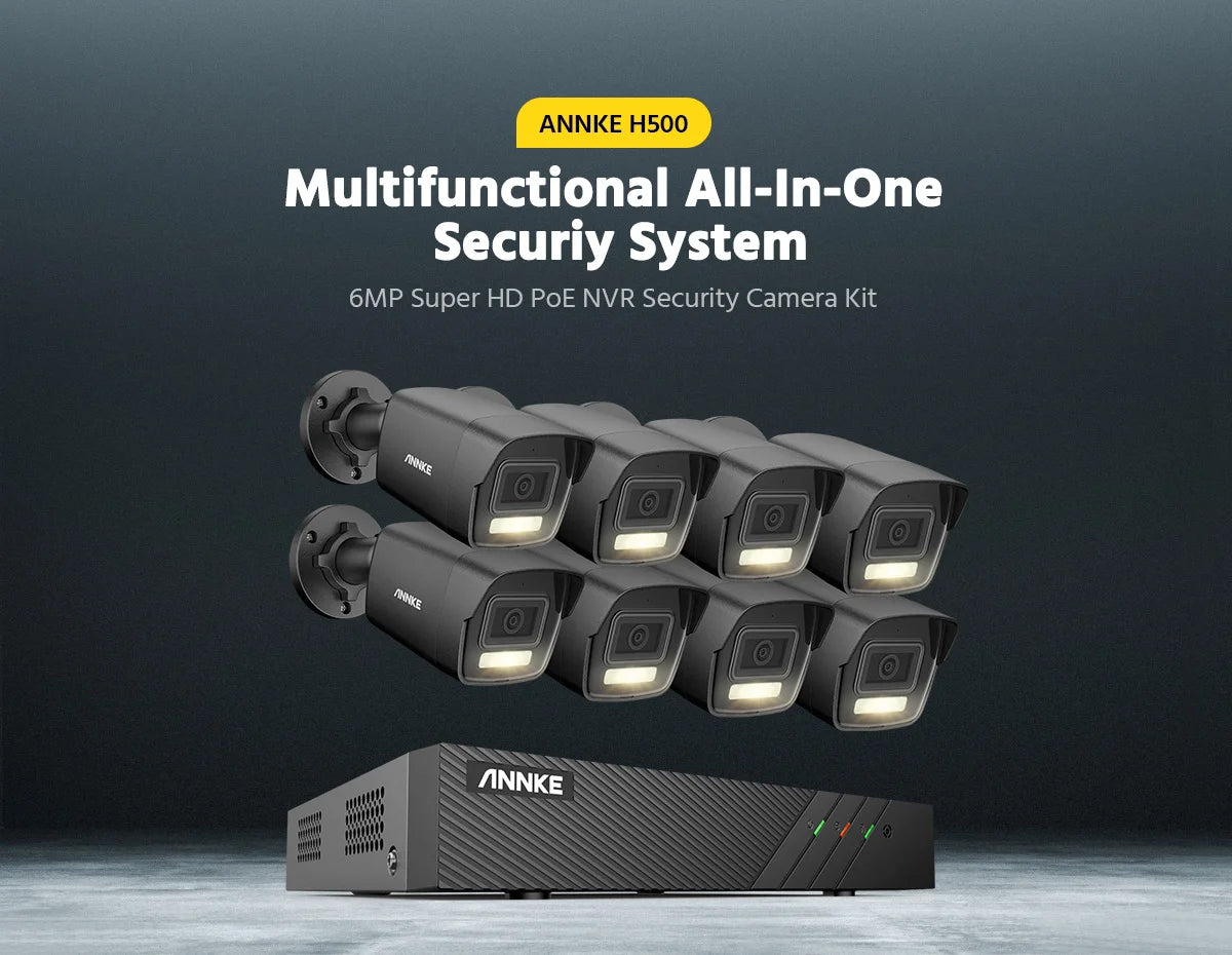 ANNKE 3K Ultra HD POE Video Surveillance System 8CH 6MP NVR Recorder 5MP Security Cameras CCTV Kit Smart Dual Lights Ip camera