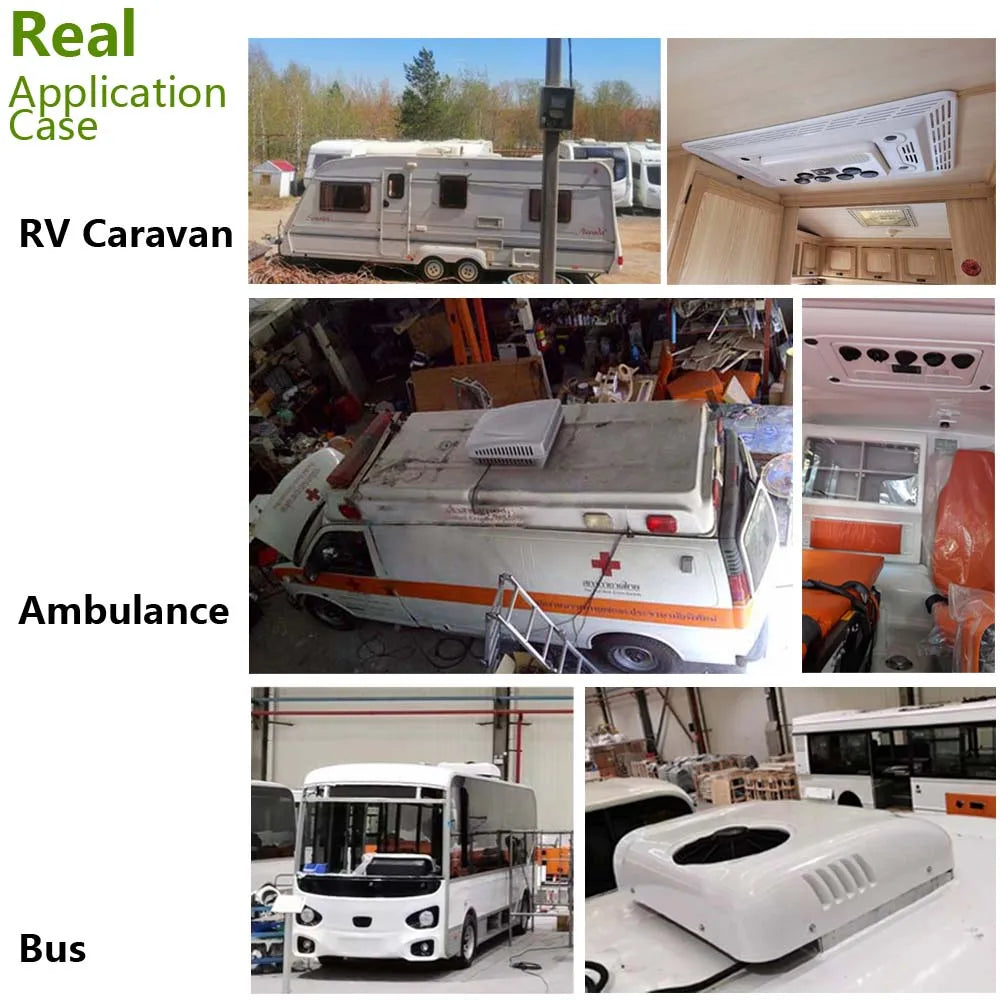 Treeligo New Electric RV 12V 24V Heat&Cool roof Air Conditioner RV Rooftop Car Parking ac For Truck Camper Van Caravan Motorhome