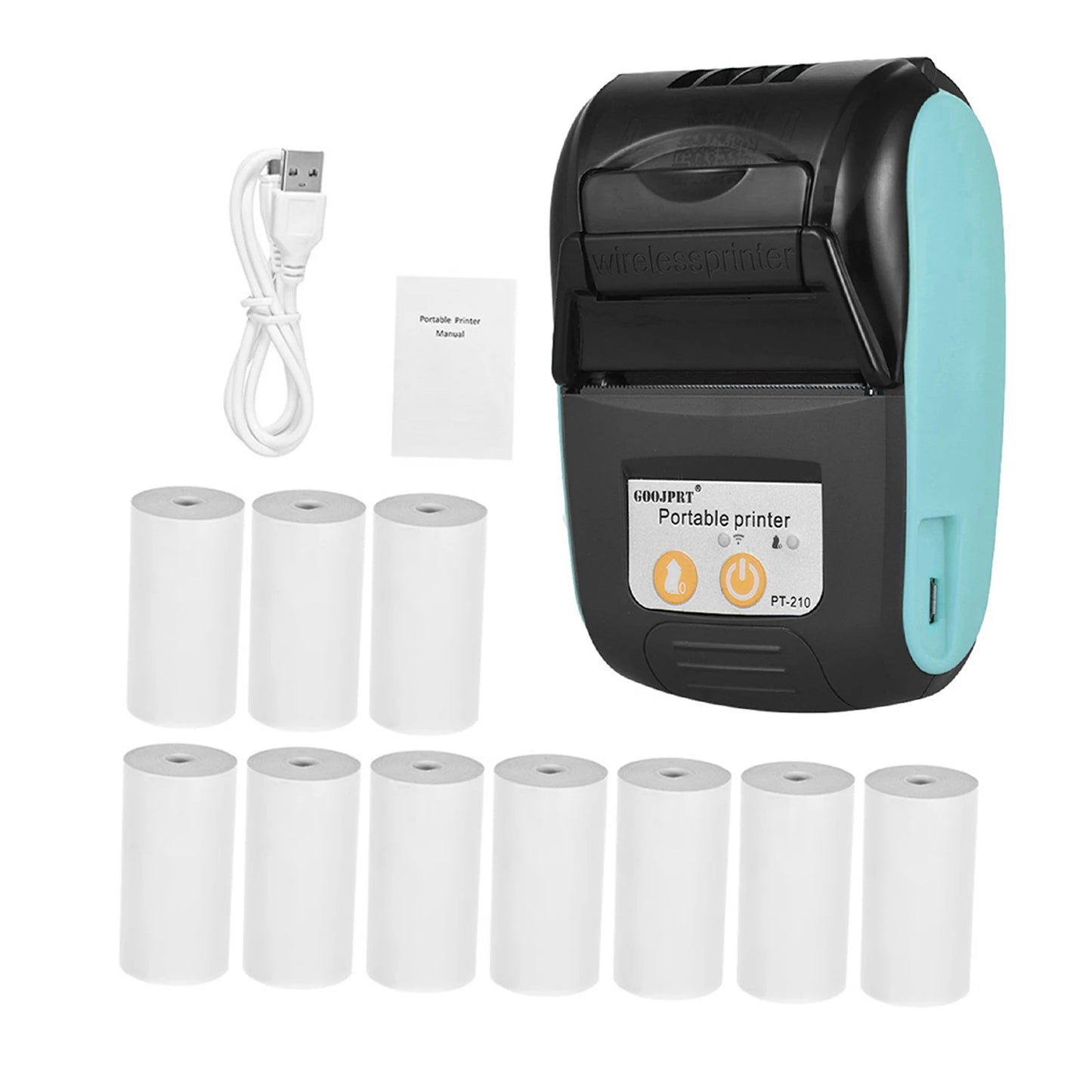 GOOJPRT PT-210 Portable Thermal Printer Handheld 58mm Receipt Printer for Retail Stores Restaurants Factories Logistics