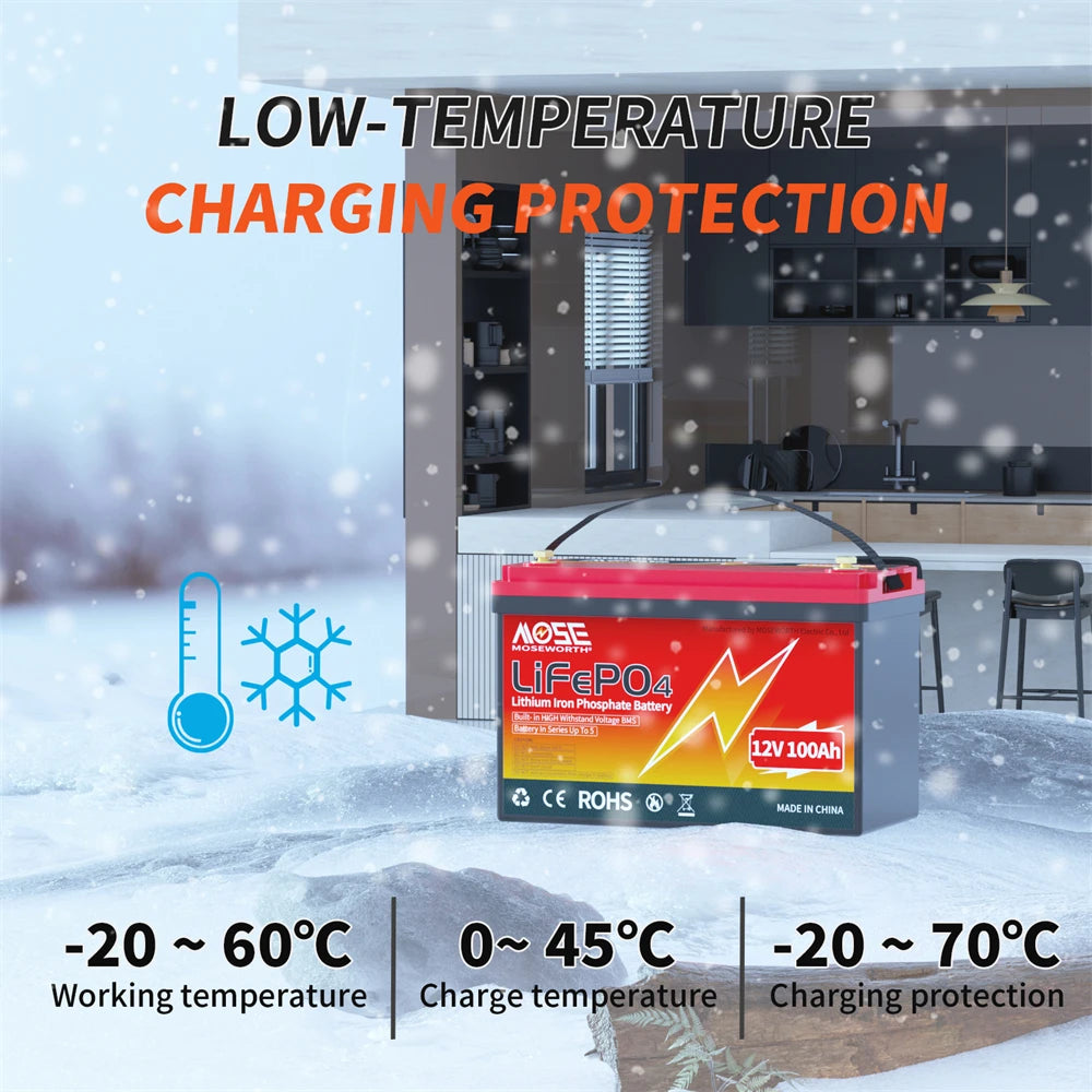 12V 24V 100Ah 140Ah 168Ah 200Ah 300Ah LiFePO4 Deep Cycle Battery Built-in BMS Perfect for RV/Camper Trolling Motor Marine