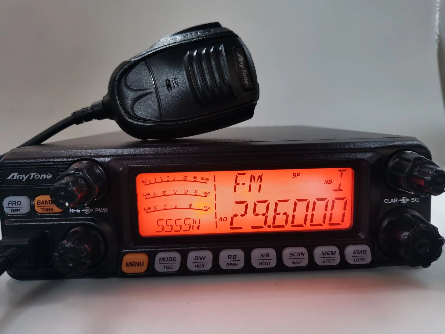 AnyTone AT-5555N II 28.000-29.700MHz 10 Meter Radio 40 Channel Mobile Transceiver AM/FM/SSB/LSB/USB Mode 10 Meter Radio