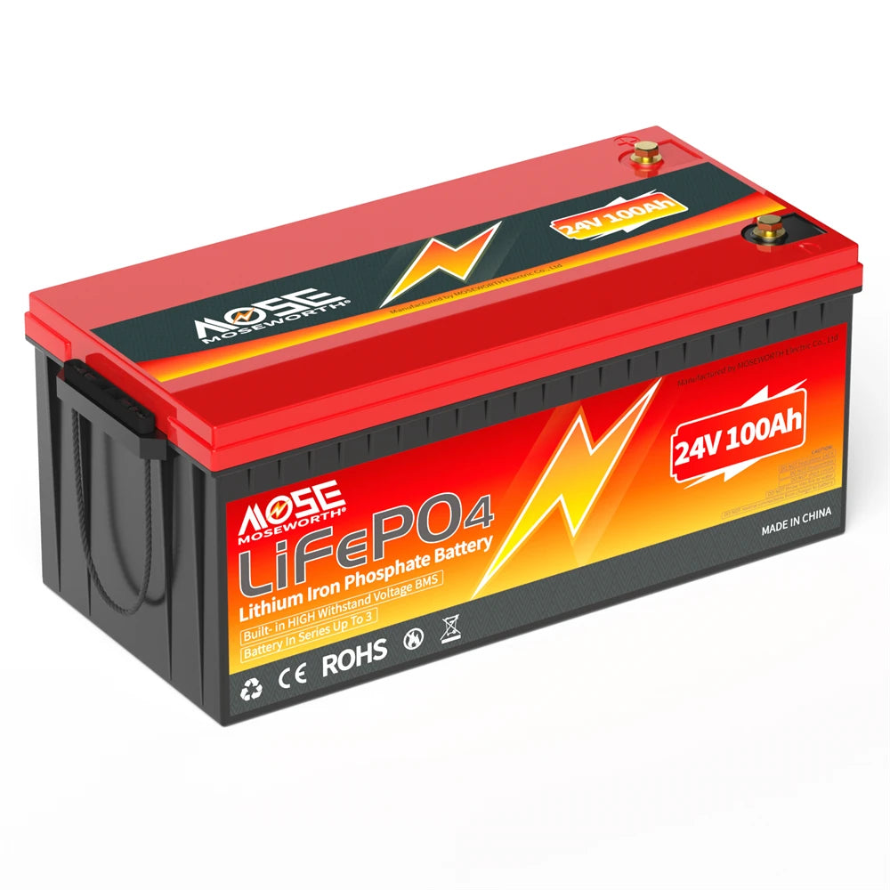 12V 24V 100Ah 140Ah 168Ah 200Ah 300Ah LiFePO4 Deep Cycle Battery Built-in BMS Perfect for RV/Camper Trolling Motor Marine