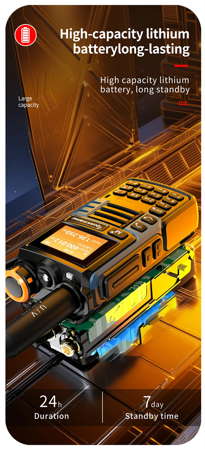 UVK5(99) AM/FM/DTMF Walkie-Talkie 200CH 20-1000MHZ Walkie-Talkie NOAA Weather Forecast with Flash Copy Frequency Tpye-C LCD Disp