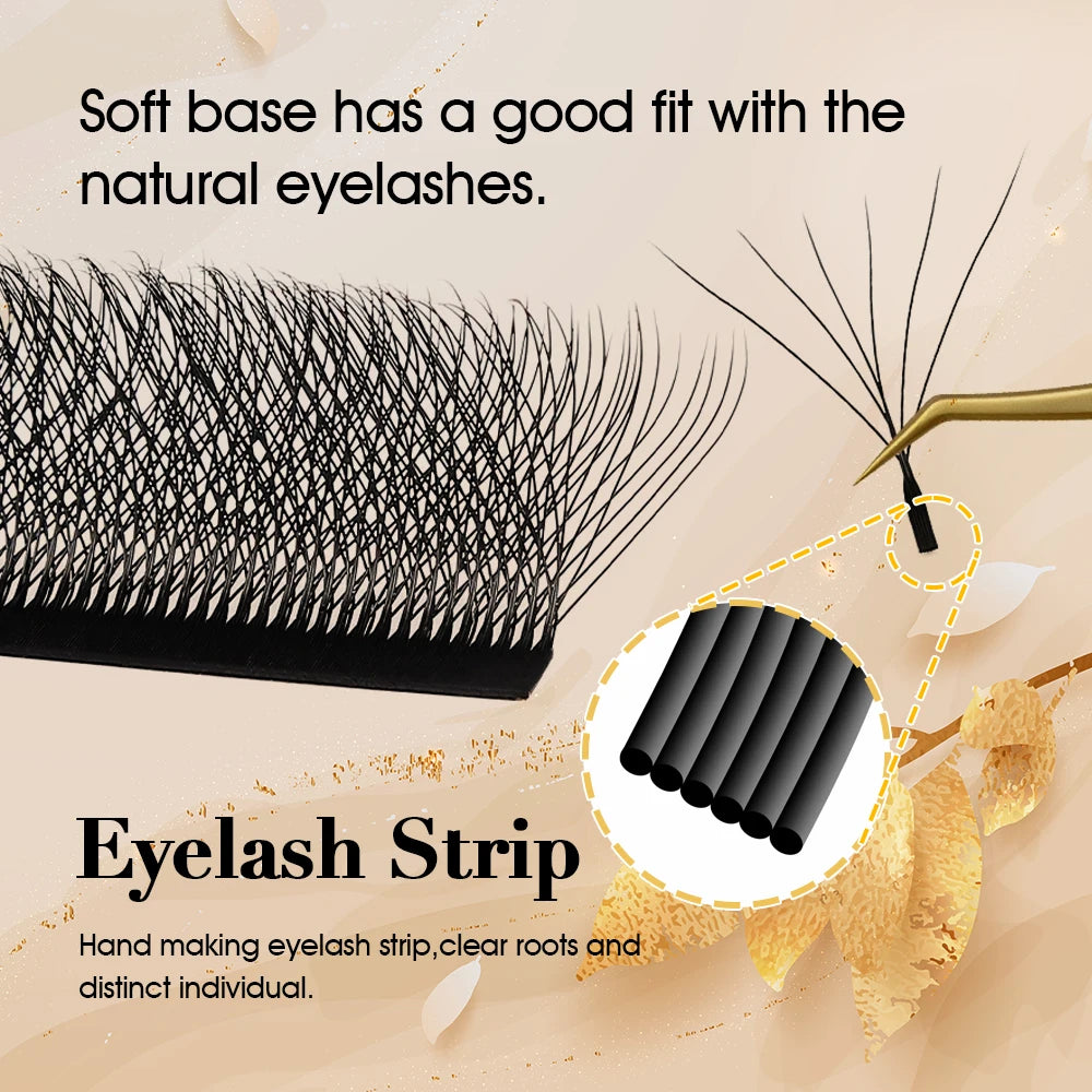 MASSCAKU 3D 4D 5D 6D 7D 8D 10D W Shaped Eyelash Natural Soft Lightweight Individual W Style Premade Fans Eyelashes Extensions