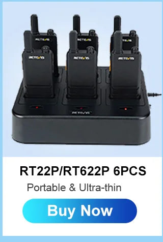 10 Pcs Wholesale Mini Walkie Talkie Retevis Rechargeable Walkie-talkies Two-way Radio RT622 PMR446 Radio Hotel Restaurant Retail
