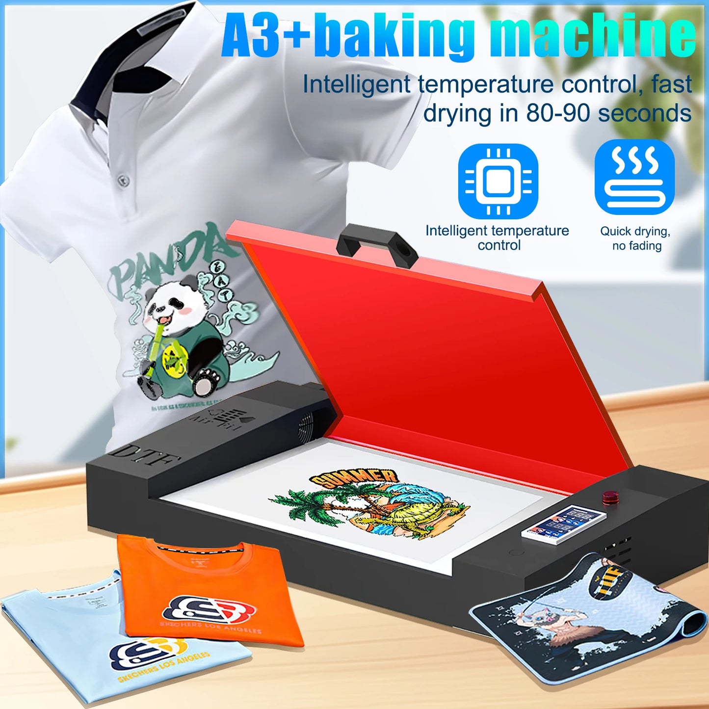 ACHI DTF Transfer Printer A3 DTF Printer T Shirt Printing Machine With Curing Oven for Clothes Hoodies Jeans Textile EU US Stock