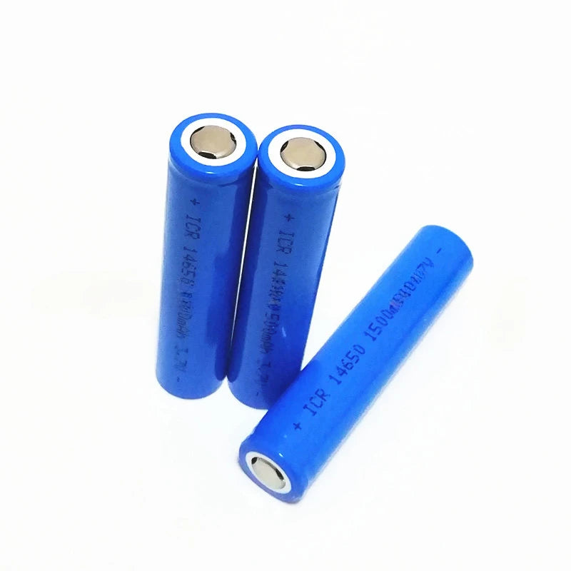 2pcs/lot 14650 3.7V 1500MAH Lithium Ion Li-ion Rechargeable Battery for Dental Desktop Walkie Talkie Battery with Nickel Sheet