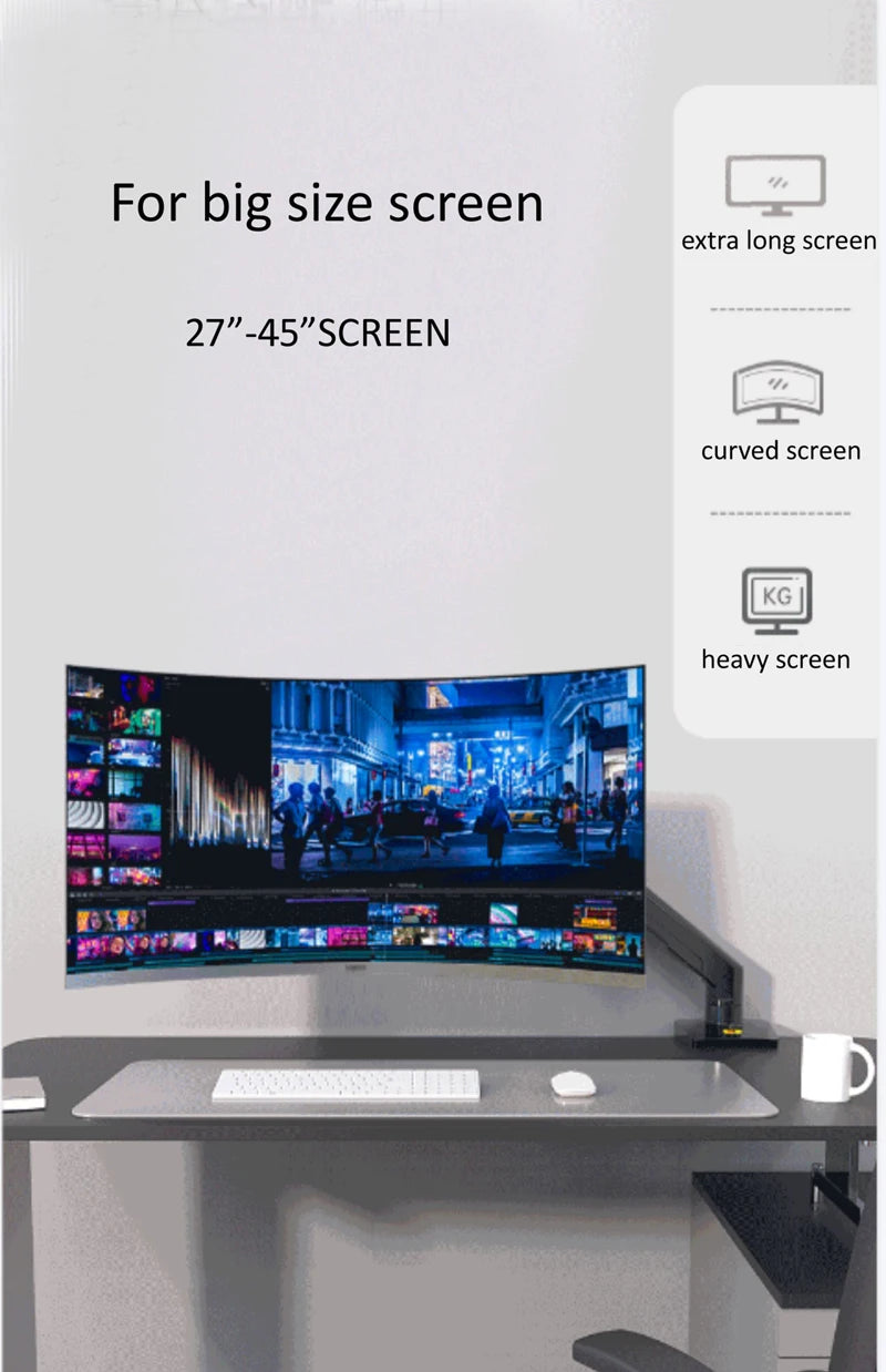 NB G50 mechanical Spring 27"-45" 42" big Screen Monitor Desktop Holder 360 Rotate 5-16kg ultra wide flat screen arc screen USB