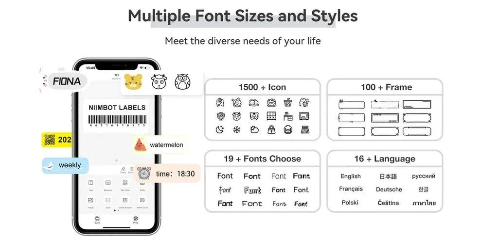 Niimbot B21 Mini Portable Thermal Printer Self-adhesive Label Printer Portable Inkless