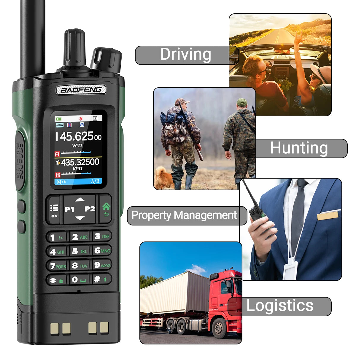 Baofeng UV-32 GPS Walkie Talkie 10W Long Range Multi Band Bluetooth APP Programming Wireless Copy Frequency Type-C Two Way Radio
