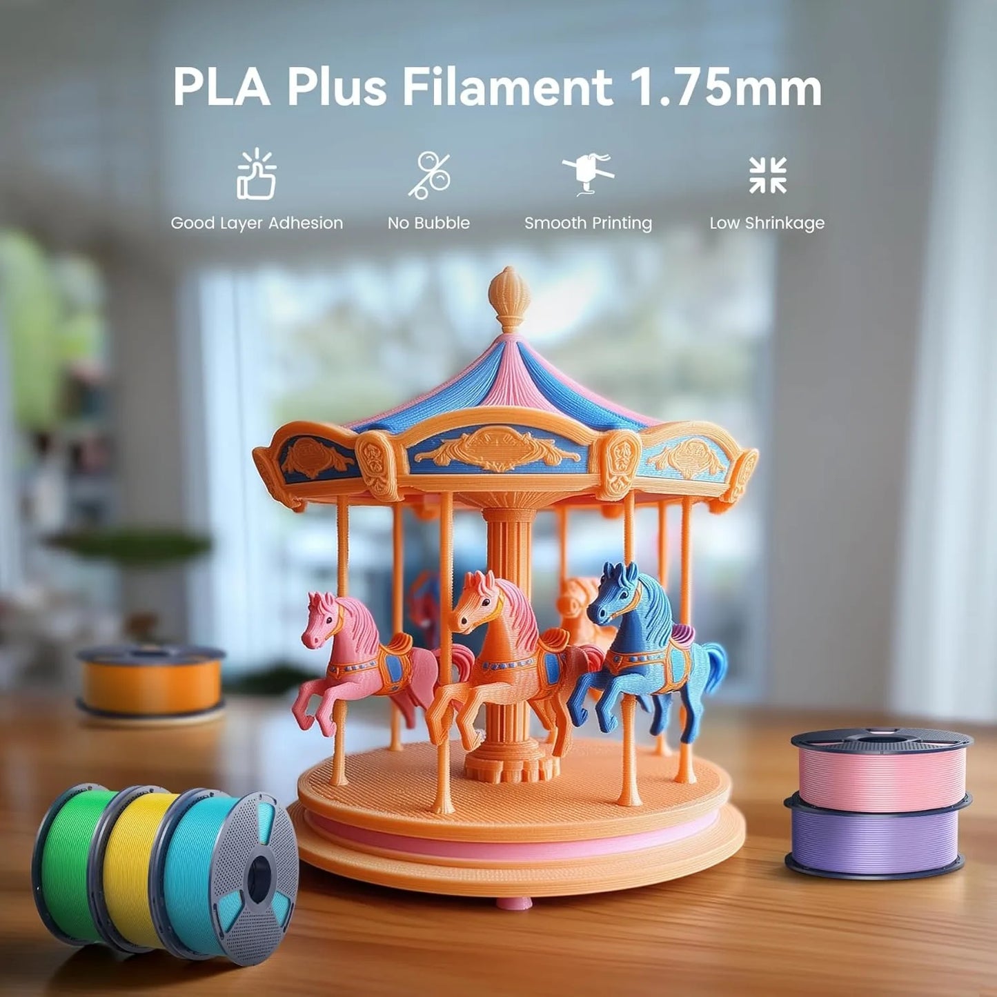 SUNLU 2KG PLA/PLA PLUS/PLA+2.0 Filament 1.75mm 1KG Without Tray 3D Printer Filament for 3D Printer& 3D Pen，Refll Filament