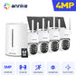 ANNKE 4MP Battery WiFi Security Camera PT Auto Tracking Color Night Vision Wireless IP Camera 4CH Homebase Security System