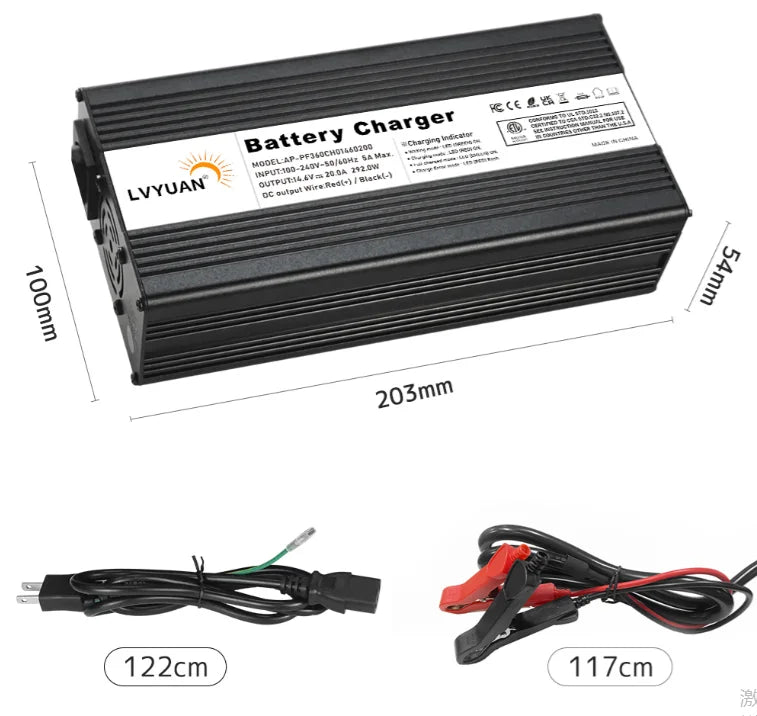 Auto DC12V 24V Battery Charger Smart LCD Display 8-stage Intelligent Charging Car Battery Chager for LiFePO4 AGM GEL Lead-Acid