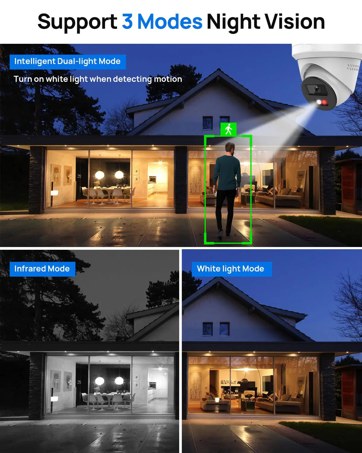 Hikvision Compatible 5MP/8MP Hybrid Light IP Camera Human Vehicle Detection 2-way Audio Home Outdoor Security Video Surveillance
