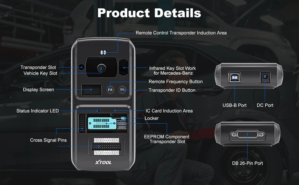 XTOOL KC501 Professional Car Key & Chip Programmer For Benz Infrared Key ECU Reader EEPROM Chip Reading Works With X100PAD3 MAX