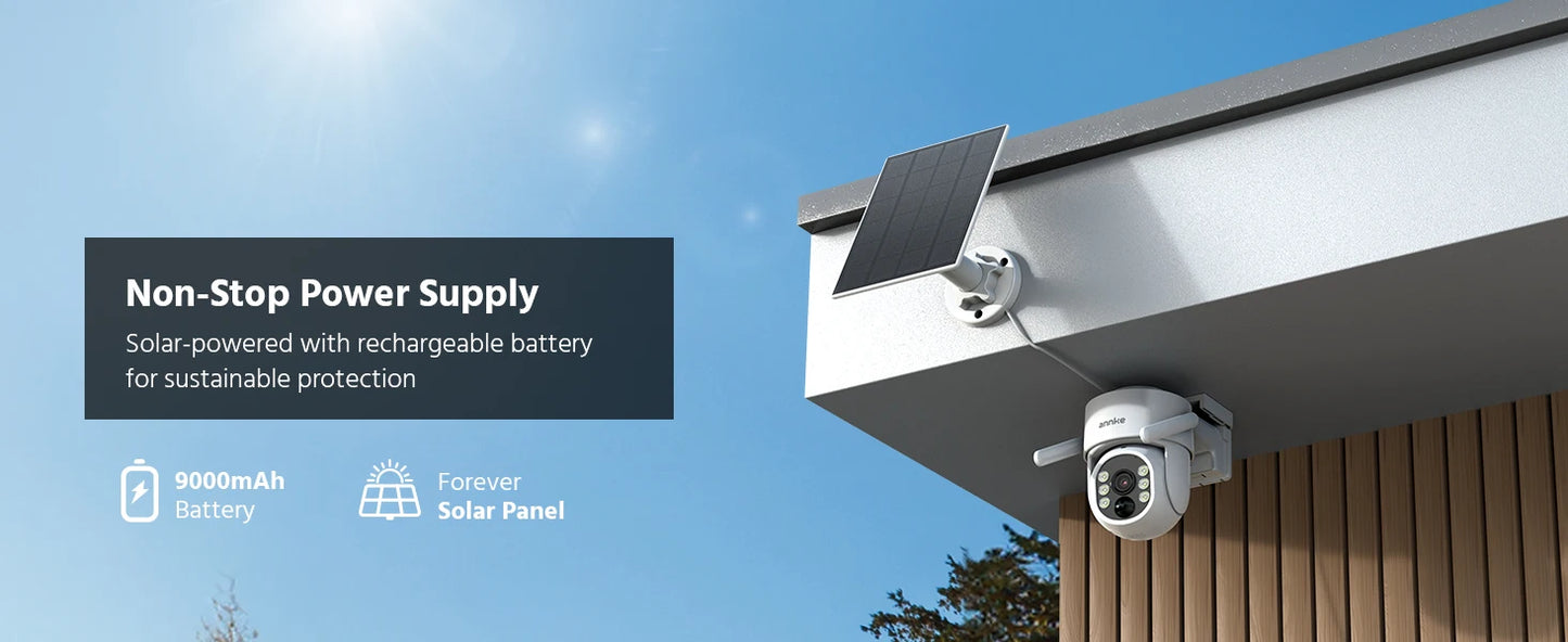 Annke 4MP solar security cameras 4CH Wireless NVR 4mm color night vision camera Audio 2.4G 5.8G dual-band WiFi IP Camera Outdoor