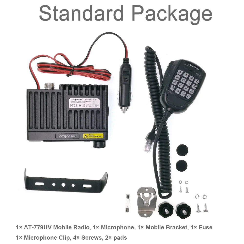 New AnyTone AT-779UV 20W Mini Car Walkie Talkie 500 Channels VOX VHF UHF Dual Band Amateur Radio