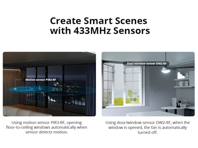 SONOFF RF Bridge R2 433MHz DW2 Door Window PIR3 Motion Sensor SONOFF RF Sensor Kit Works With eWeLink APP Google Home Alexa
