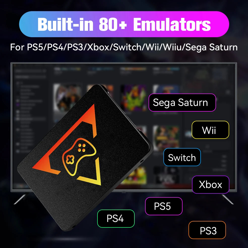 Playzone 1TB SSD&Game Consoles For PS5/PS4/PS3/Xbox/Xbox one/Switch With 16000 Emulator Games+86 PC Games Plug&Play For WIN PC