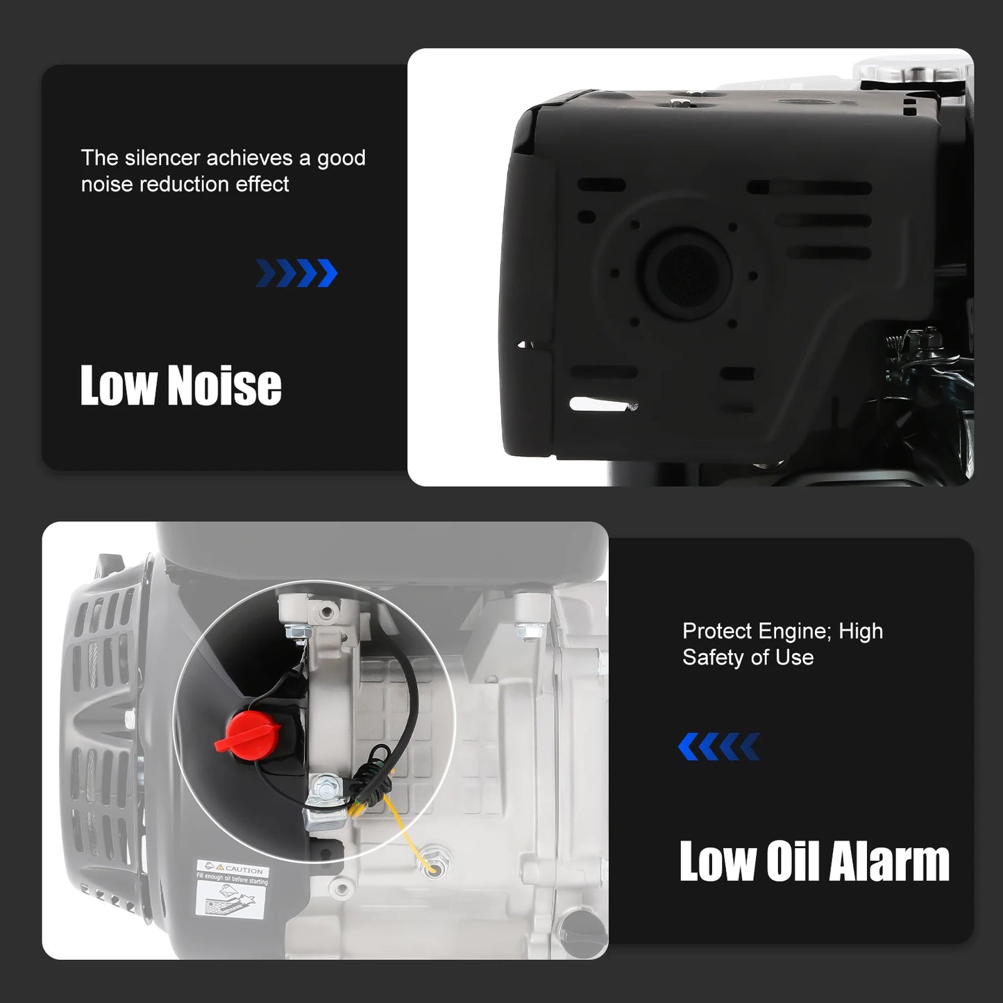 Black 420CC 4-Stroke 15HP Gasoline Motor Engine Single Cylinder Motor Air Cooling System