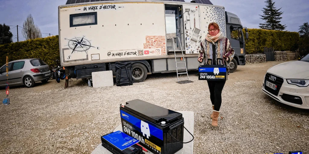 Wattcycle New 24V LiFePO4 Lithium Battery 100Ah Solar Lithium Battery Pack 15000 Cycles with BMS for Home Solar System 1/2Packs