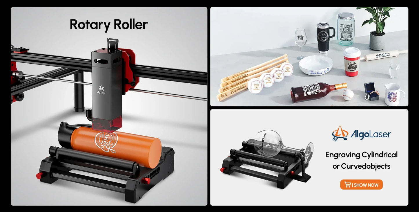 Algolaser 10W Laser Engraver DIY Kit CNC Laser Cutter Engraving Machine OPTIONAL Honeycomb Table & Extension Kit & Rotary Roller