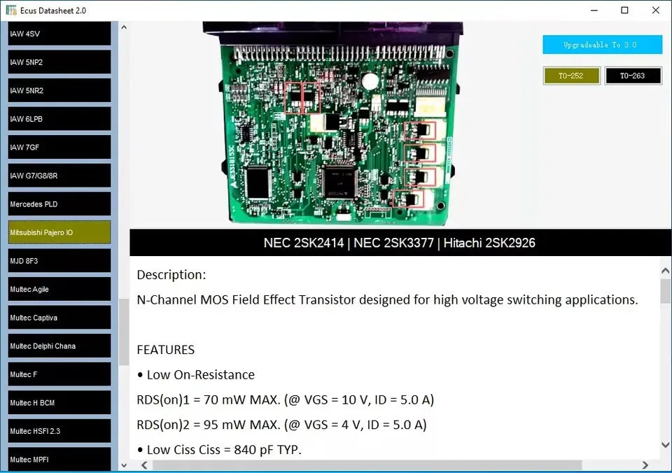 Ecus Datasheet 2.0 ECU Repair Software PCB Schematics with Electronic Components of Car ECUs and Additional Information