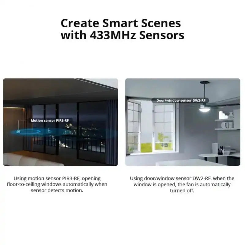 SONOFF RF Bridge R2 433MHz DW2 Door Window PIR3 Motion Sensor SONOFF RF Sensor Kit Works With eWeLink APP Google Home Alexa
