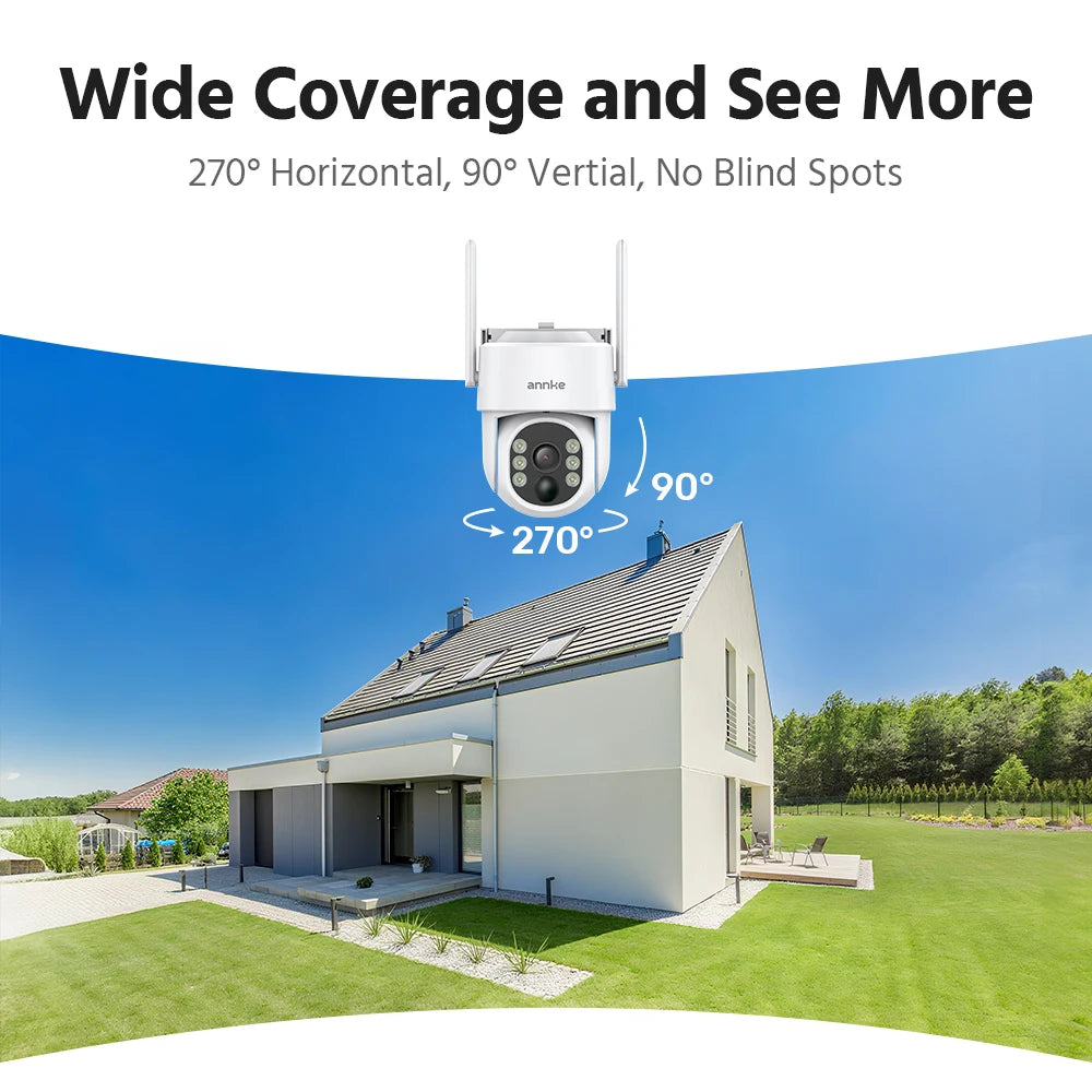 Annke 4MP solar security cameras 4CH Wireless NVR 4mm color night vision camera Audio 2.4G 5.8G dual-band WiFi IP Camera Outdoor